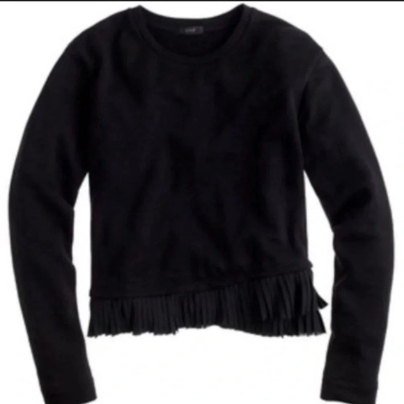 New J. Crew ruffle Hem sweatshirt long sleeve e0102 pleated layered size XXS - Picture 2 of 7